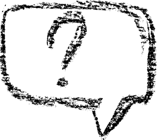 Handdrawn chalk speech bubble icon