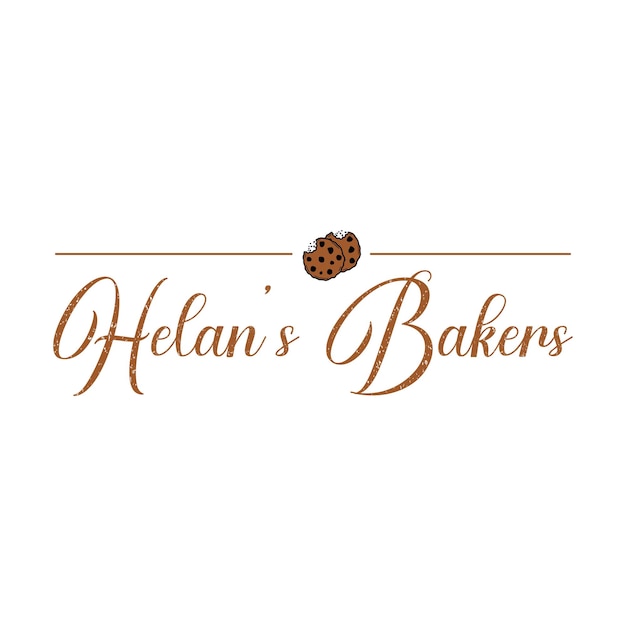 Handdrawn cookies bakery logo template vector