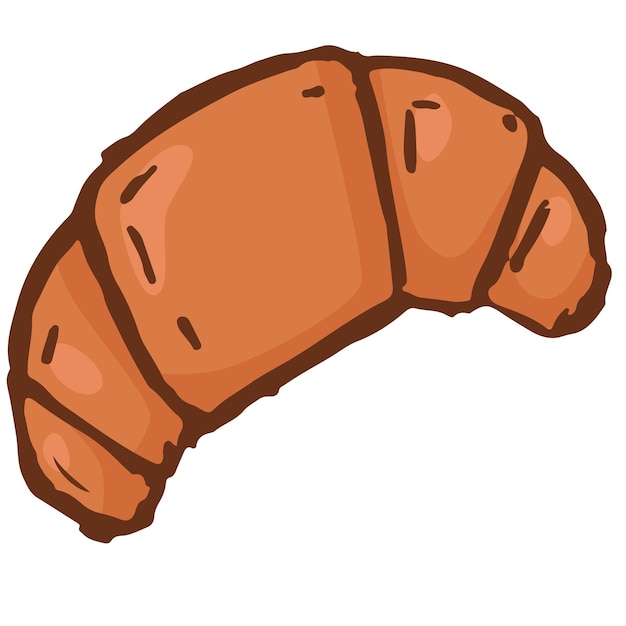 Vector handdrawn doodle bakery bread croissant snack food cuisine