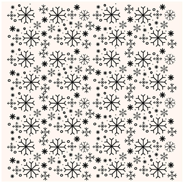 Vector handdrawn doodle style snowflakes new years snow doodle line art style illustration