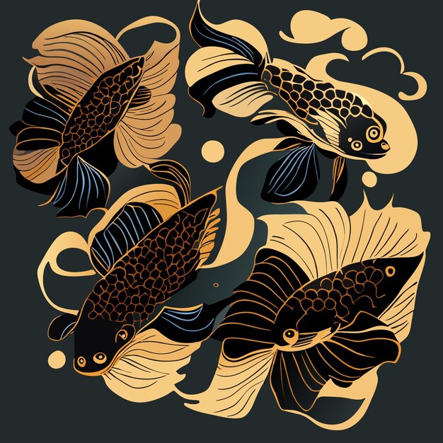 Vector handdrawn fish vector art tropical bliss