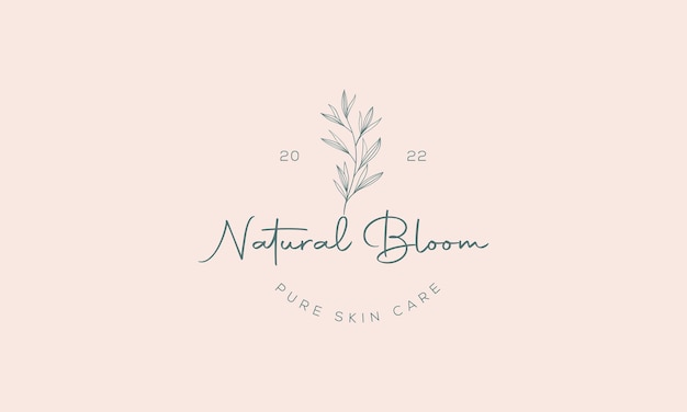 Handdrawn floral botanical logo illustration collection for beauty natural organic Premium Vector