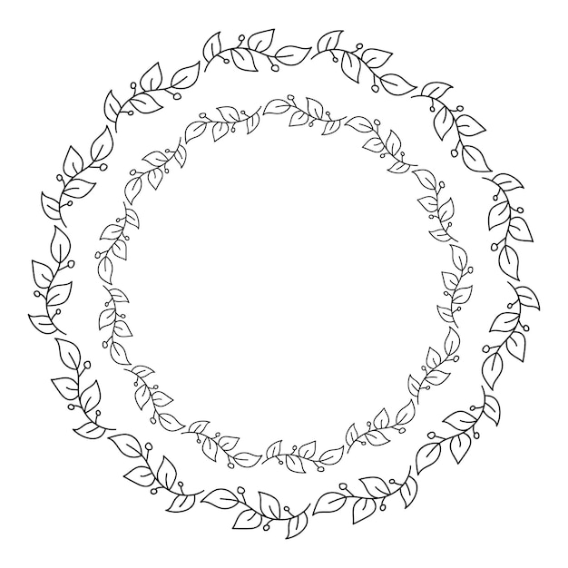 Handdrawn floral frame made in vector