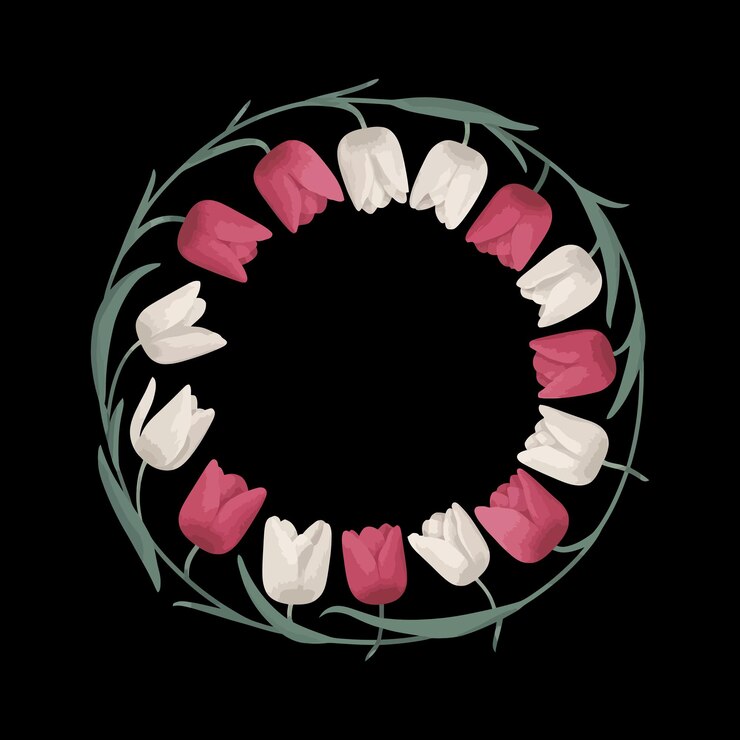 Vector handdrawn flower silhouettes vector collection