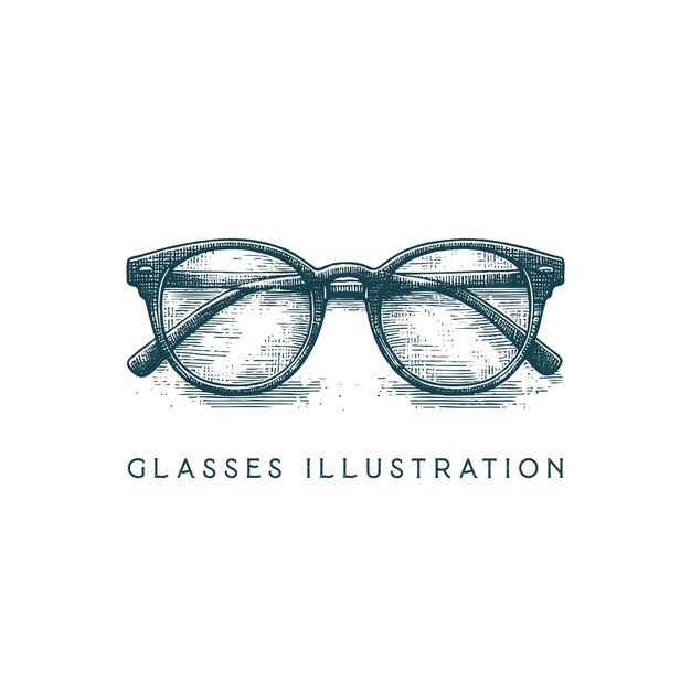 Вектор Иллюстрация очки, нарисованная вручную