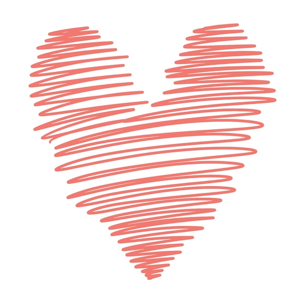 Handdrawn heart valentines day vector