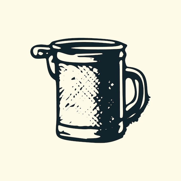 Handdrawn hiking cup illustration