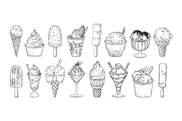 Illustrazione di gelato disegnata a mano