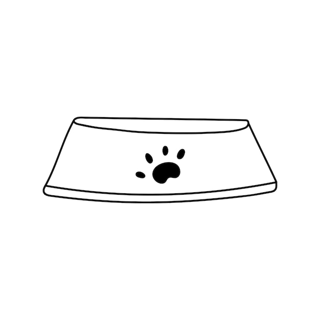 Vector handdrawn illustration of a cat bowl