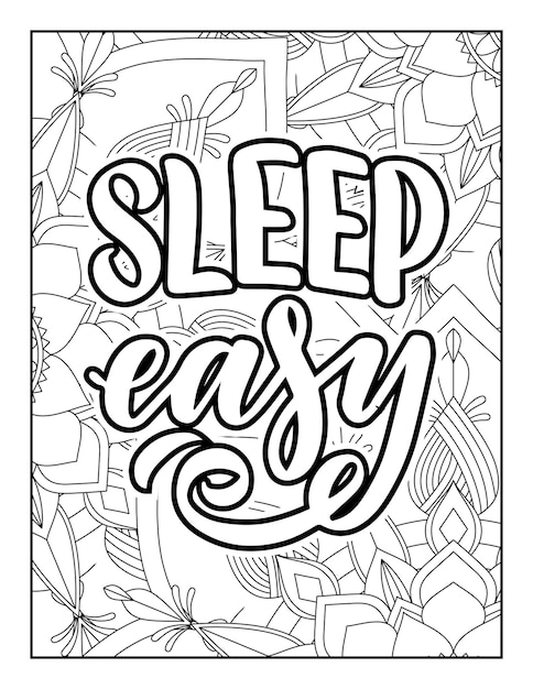 Handdrawn lettering for coloring book Vector illustration Quotes Coloring pages Coloring pages