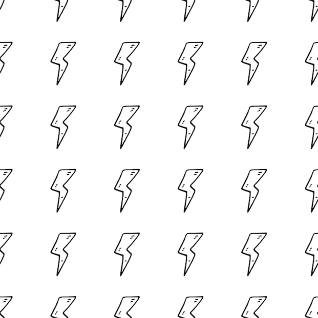handdrawn lightning doodle icon. hand drawn black sketch. sign symbol. decoration element. white background. isolated. flat design. vector illustration.