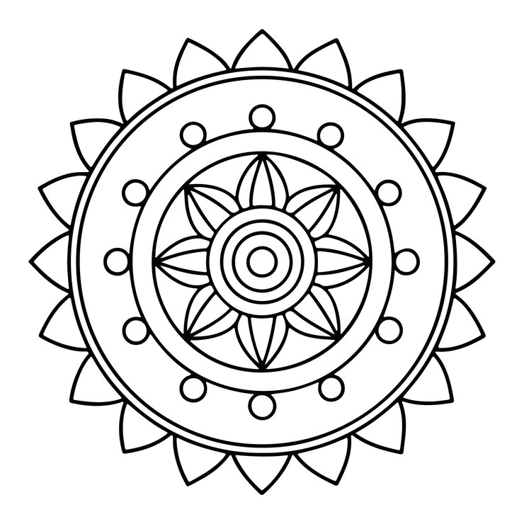 वेक्टर handdrawn mandala in vector format a vibrantly decorated mandala separate flower decoration with
