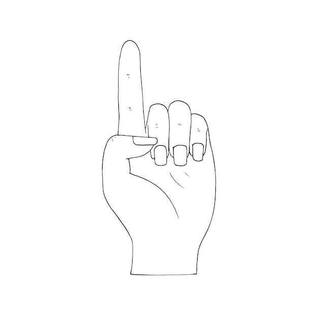 Handdrawn mudra dragon tooth gesture mudra for meditation vector illustration