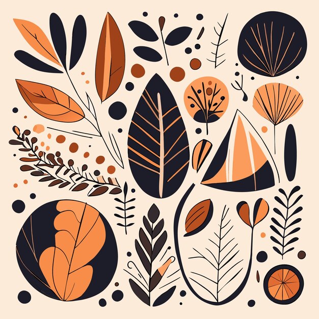 Vector handdrawn organic art shapes for designers