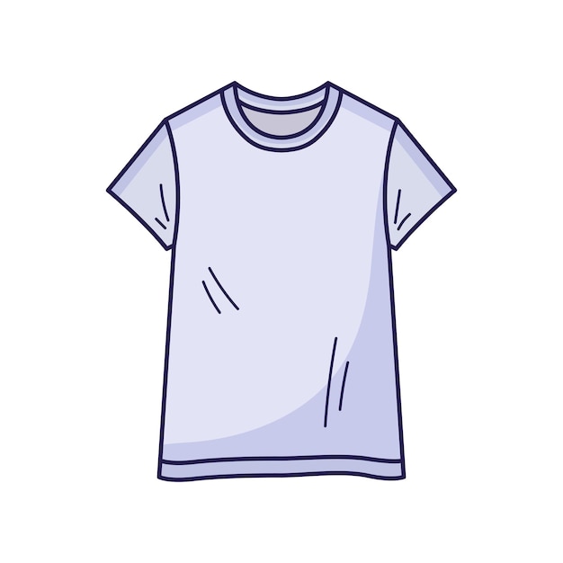 Icona di contorno disegnata a mano di tshirt a colori