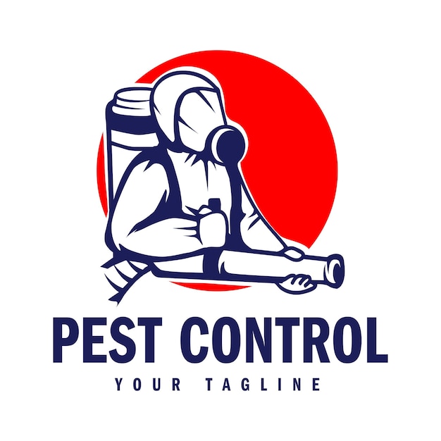 Handdrawn pest control logo design vector illustration