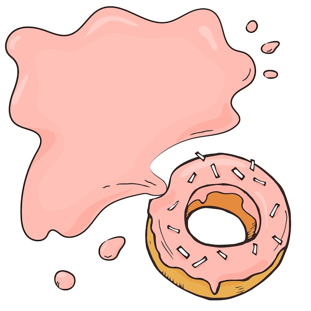 A handdrawn pink donut and a place for your text