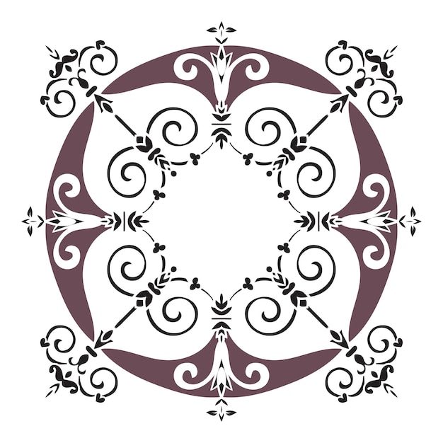 Campione disegnato a mano per piastrella in stile orientale maiolica italiana di colori marrone scuro e grigio