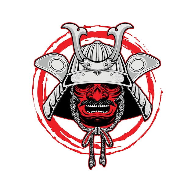 Handdrawn samurai logo mascot