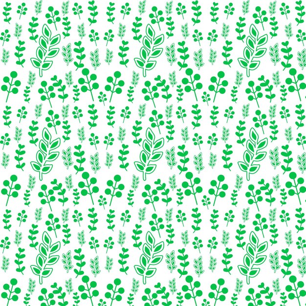 Vector handdrawn seamless beautiful green leaf pattern background vector