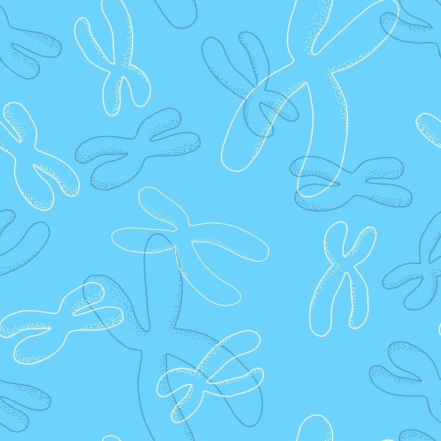 Handdrawn seamless pattern of the x chromosome
