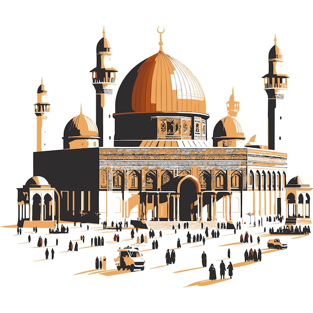 handdrawn sketch AlAqsa vector illustrations