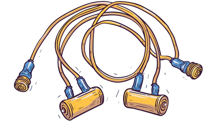 Vector handdrawn skipping rope equipment vector illustration