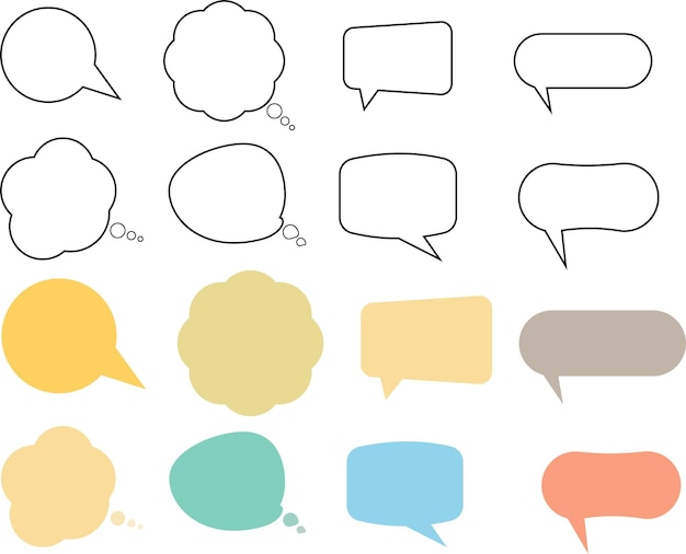 Vector handdrawn speech bubble vector set