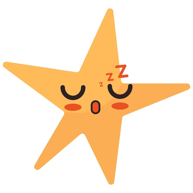 Handdrawn star kawaii element Vector icon