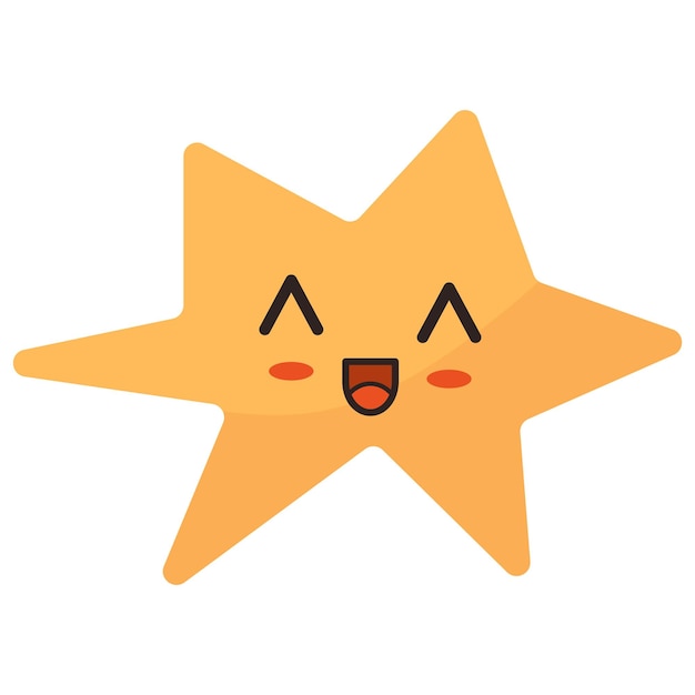 Handdrawn star kawaii element Vector icon