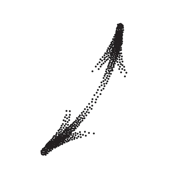 Handdrawn stipple arrow vector in sketch style isolated on white background. Arrows pencil vector illustration.