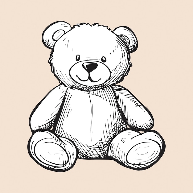 Vector handdrawn teddy bear illustration