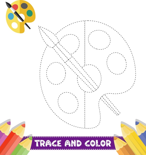 Vector handdrawn trace and color for kids