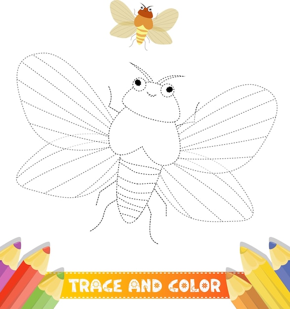 Vector handdrawn trace and color for kids