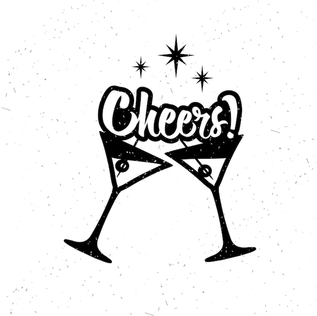 Handdrawn typography poster inspirational vector typography cheers