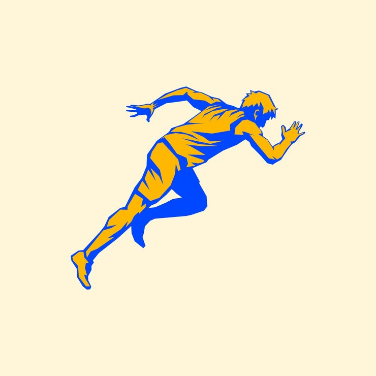 Vector handdrawn vector illustration of a running race