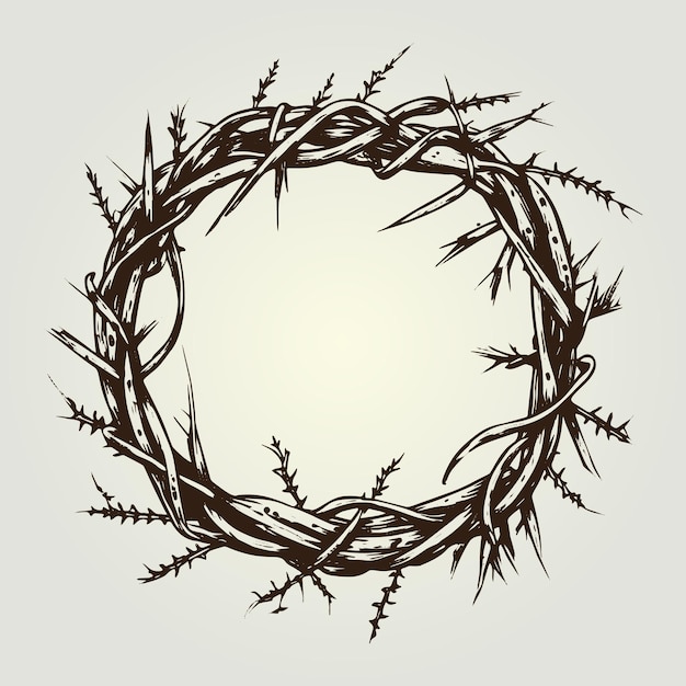 Vector a handdrawn vector illustration sketch depicting the crown of thorns a religious symbol of christianity often associated with easter