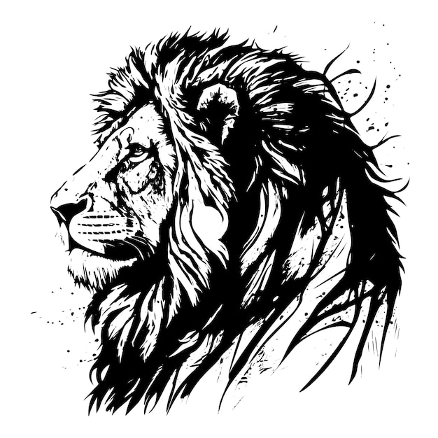 A handdrawn vector illustration sketch of a lion known as the king of beasts