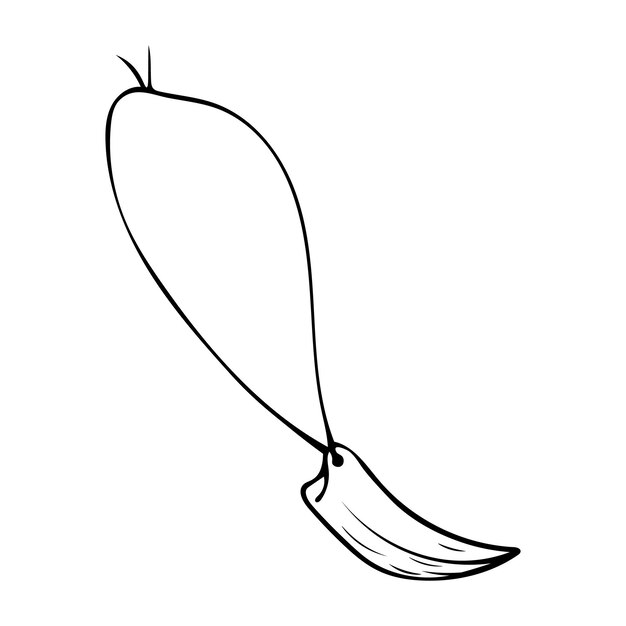 Handdrawn vector illustration of a tooth hanging on a thread