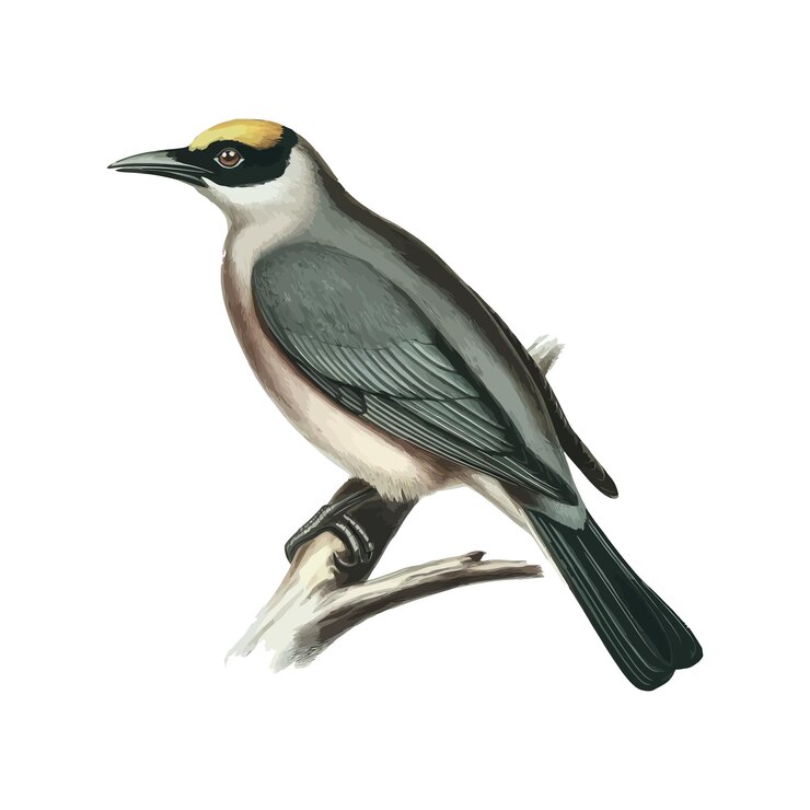 Vector a handdrawn vector image of a weaverbird with a white background