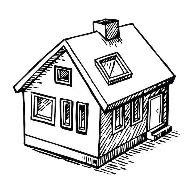 Handdrawn vector Small Home