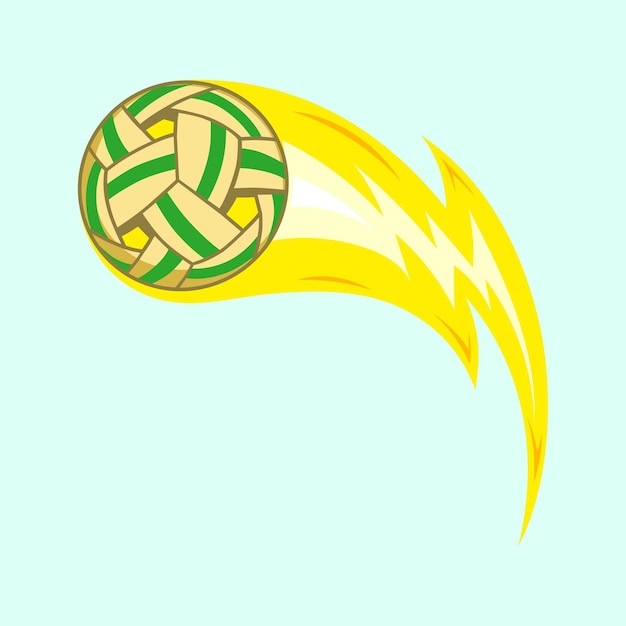Vector handdrawn vector of takraw with fire effect