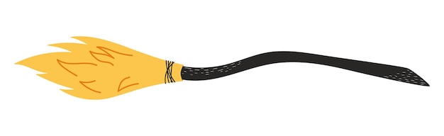 Handdrawn vector witch broom