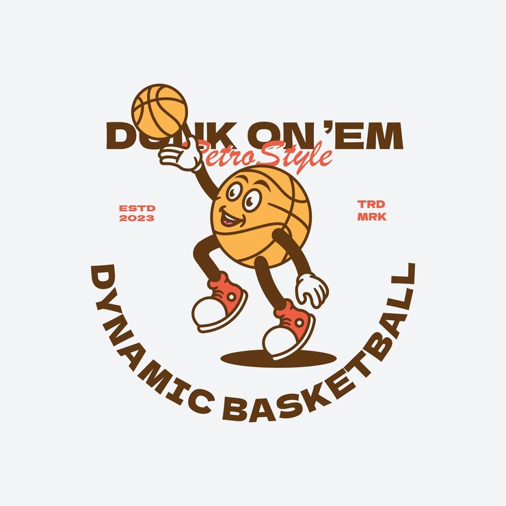 Handdrawn Vintage Basketball Branding Logos