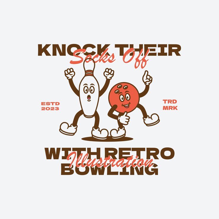 Handdrawn Vintage Bowling Branding Logos