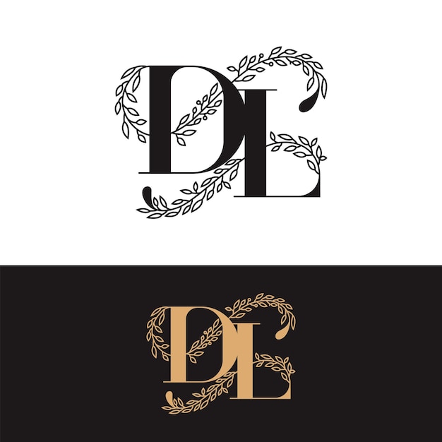 Logo dl monogramma nuziale disegnato a mano