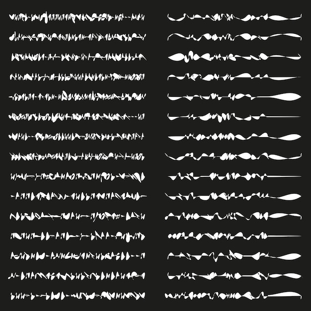 黒い背景の上に白いインクで描かれた境界線 装飾的なベクトル分割器 ベクトル