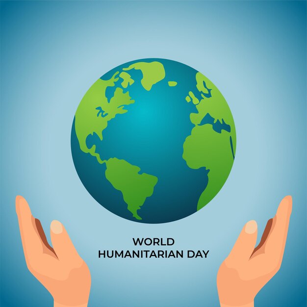 handdrawn world humanitarian day poster