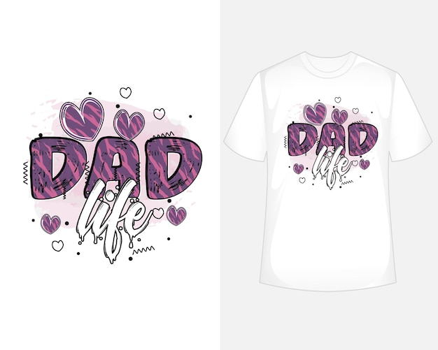 Handdrown Father's day typography tshirt design watercolor father's day tshirt design