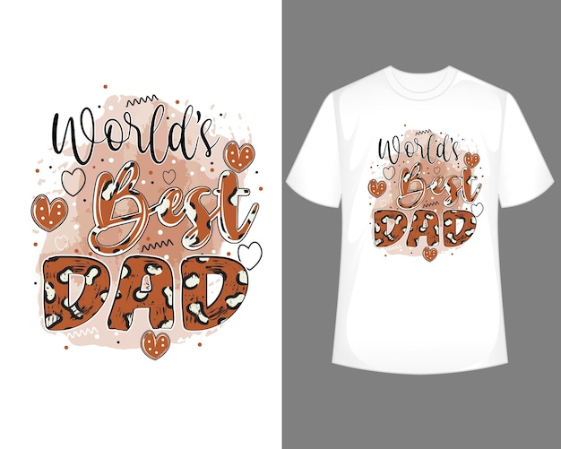 Handdrown Father's day typography tshirt design watercolor father's day tshirt design